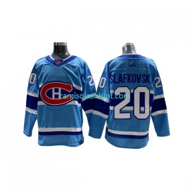 Camiseta Montreal Canadiens Juraj Slafkovsky 20 Adidas 2022-2023 Reverse Retro Azul Authentic - Homem
